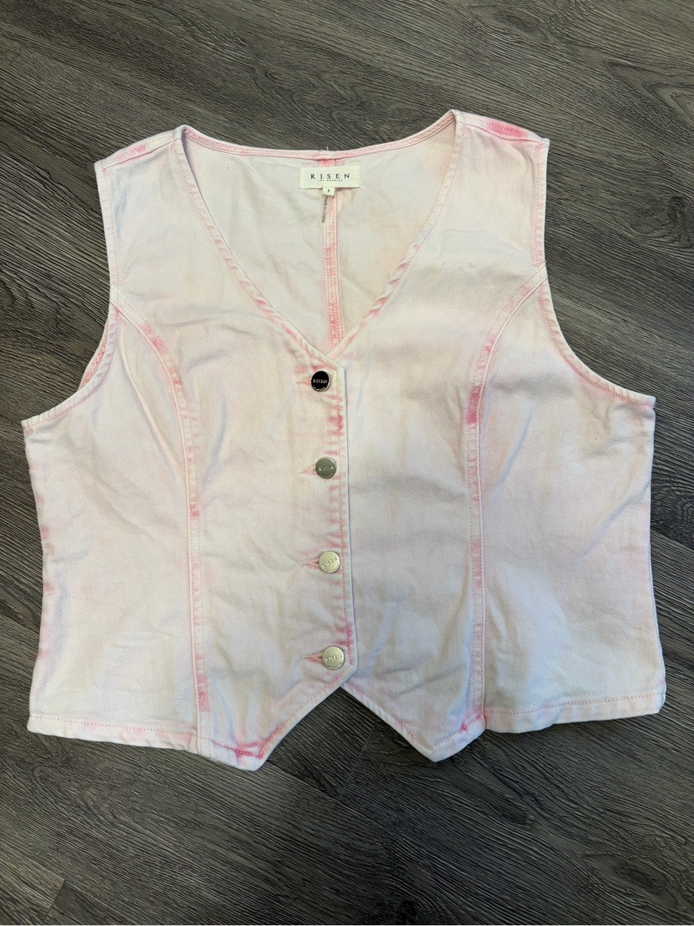 Risen Women's Light Pink Button Vest